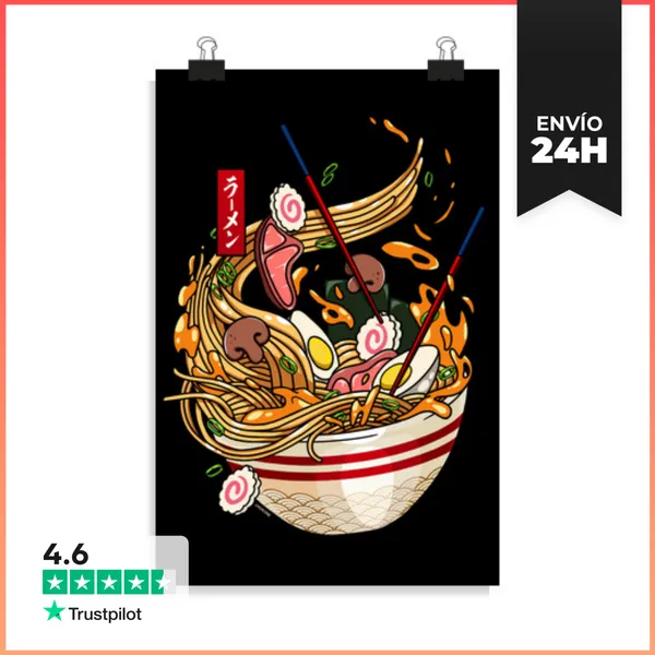 Póster Vertical Gran Ramen - Fideos Japoneses LaTostadora