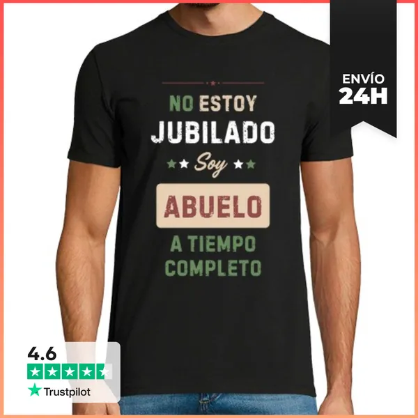 Camiseta Hombre Clásica Jubilado Abuelo A Tiempo Completo