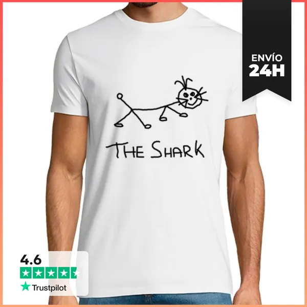 Camiseta Hombre Clásica The Shark Black LaTostadora