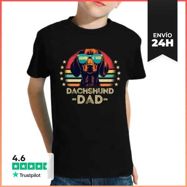 Camiseta Clásica Para Niños Perro Salchicha Con Gafas De Sol
