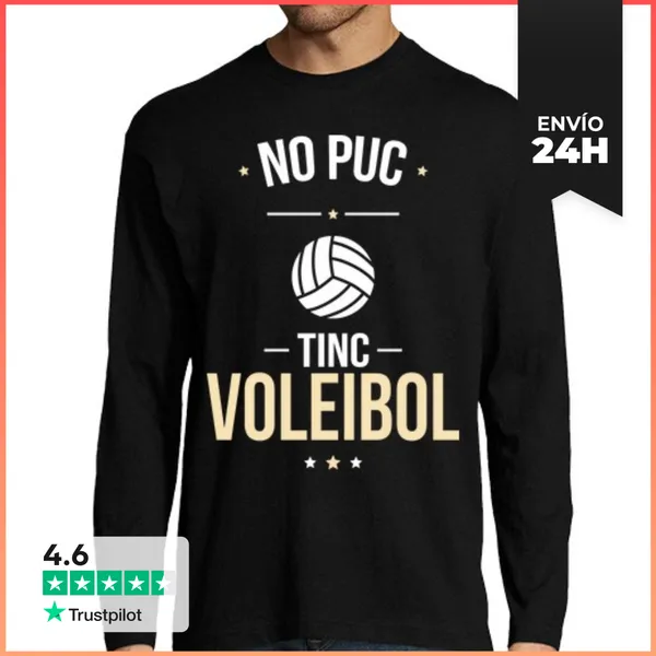 Camiseta Hombre Manga Larga No Puedo Tengo Voleibol Catalán