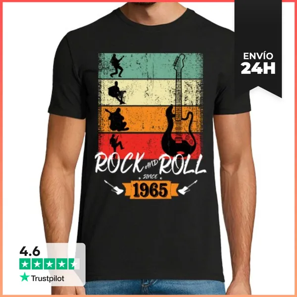 Camiseta Hombre Clásica Rock And Roll Since 1965 LaTostadora