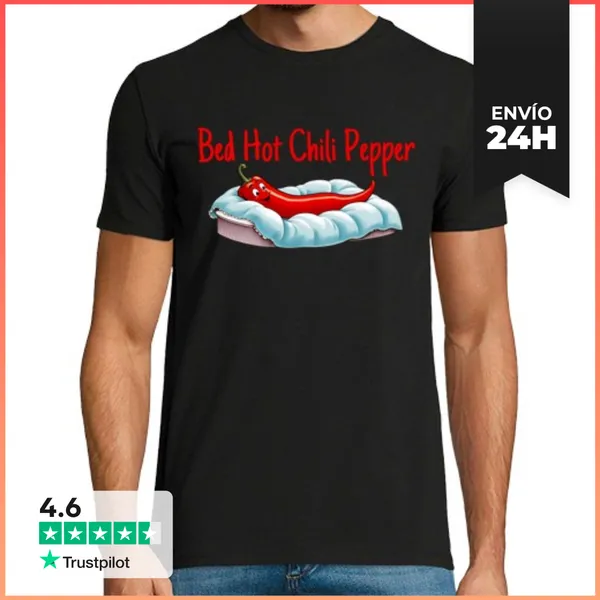 Camiseta Hombre Clásica Cama Pimiento Picante LaTostadora