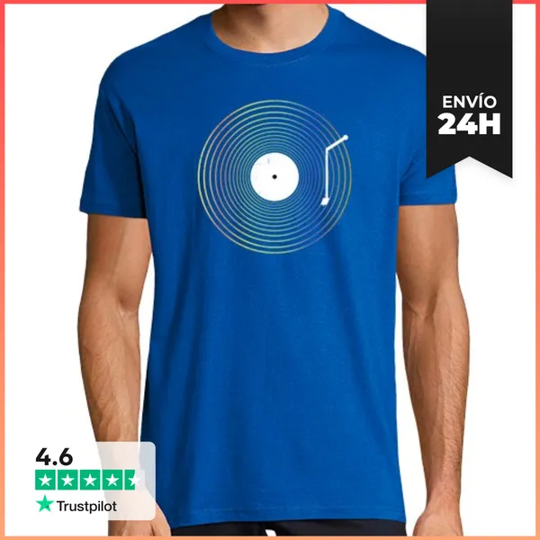 Camiseta Hombre Clásica Vinyl Turntable Music Vintage Gift Idea