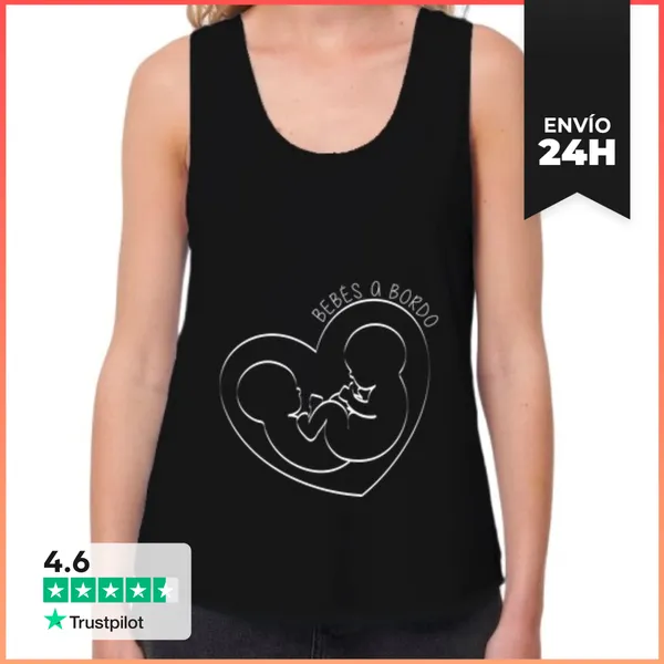 Camiseta Mujer Sin Mangas, Loose Fit Bebés A Bordo LaTostadora