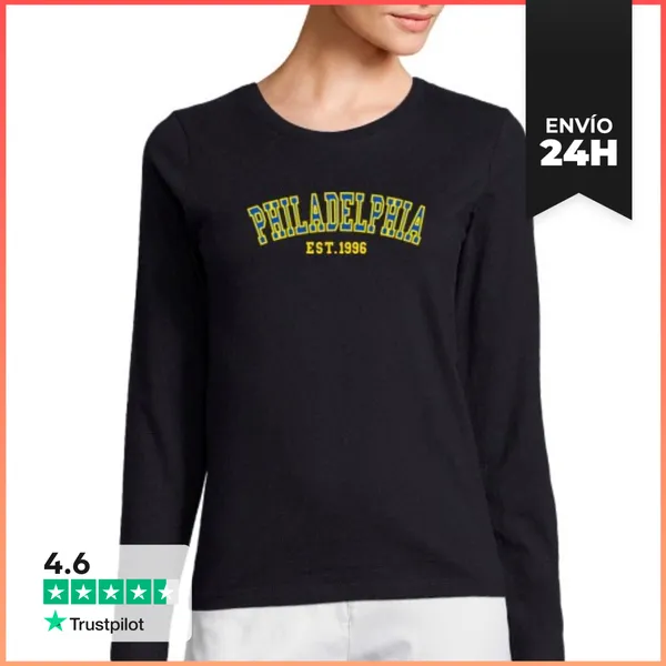 Camiseta Mujer Manga Larga Filadelfia Est 1996 LaTostadora