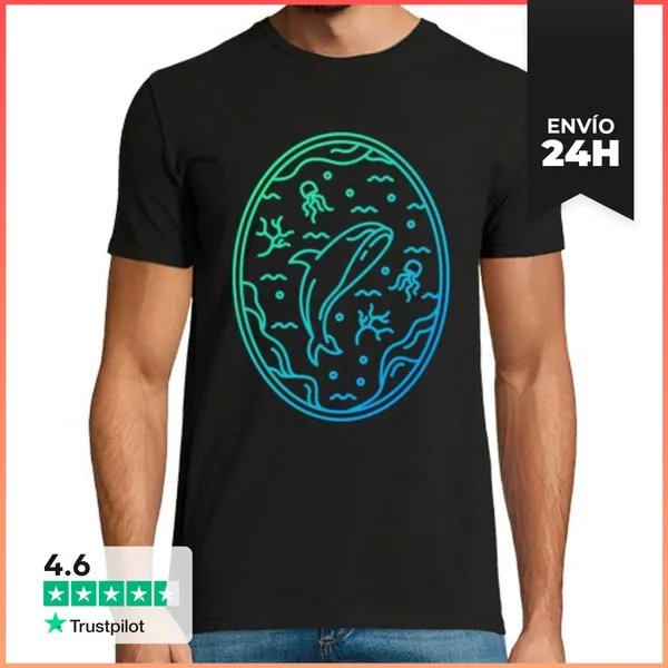 Camiseta Hombre Clásica Lineas Submarinas LaTostadora