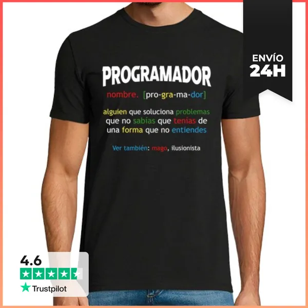 Camiseta Hombre Clásica Programador Código Informático PC