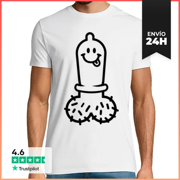 Camiseta Hombre Clásica Condón Divertido Pene LaTostadora