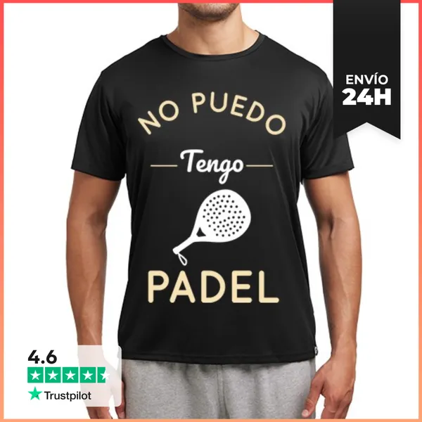 Camiseta Deportiva Hombre No Puedo Tengo Pádel - Beige Y Blanco