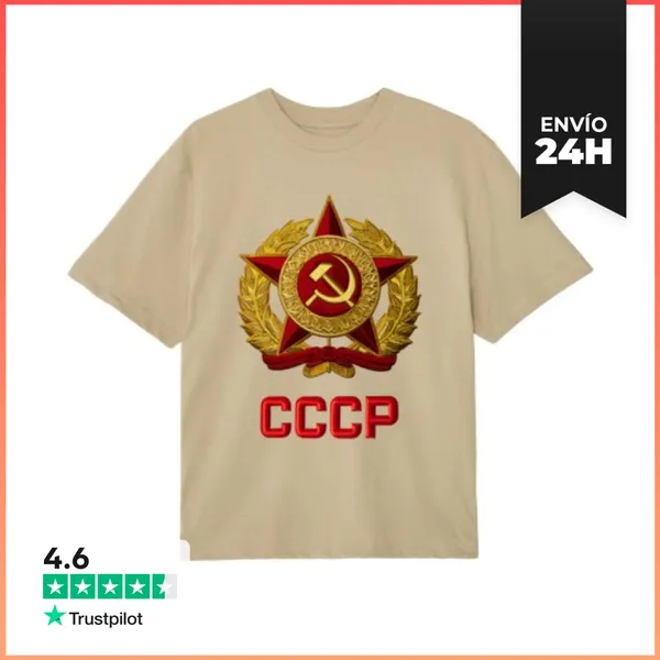 Camiseta Oversize Cccp Unión Soviética Rusia Moscú Bordado Logo
