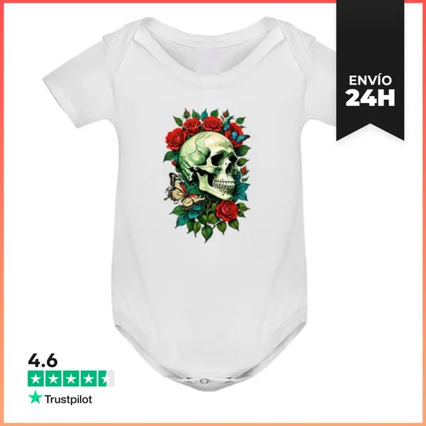 Body Bebé Calavera Y Rosa LaTostadora