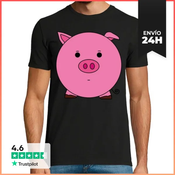 Camiseta Hombre Clásica Cerdita Coquetona LaTostadora