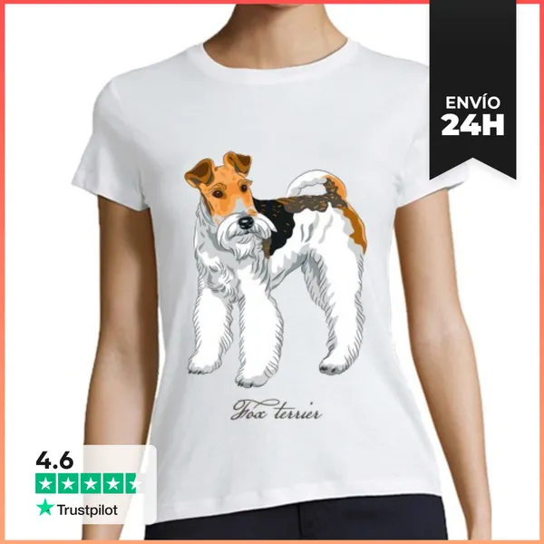 Camiseta Mujer Clásica Fox Terrier LaTostadora