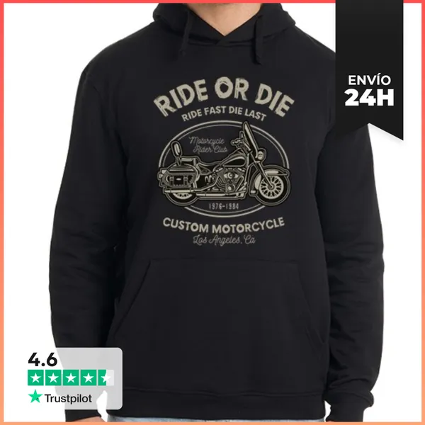 Sudadera Unisex Con Capucha Ride Or Die LaTostadora