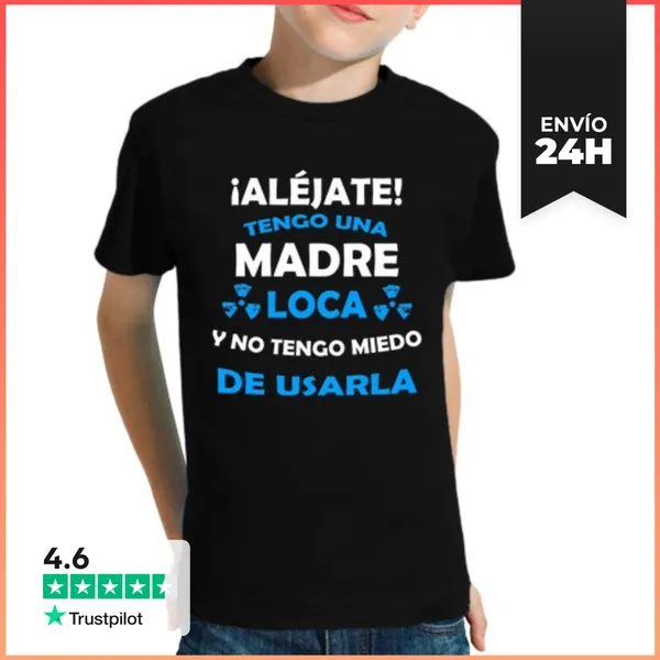 Camiseta Clásica Para Niños Aléjate, Madre Loca Miedo De Usarla