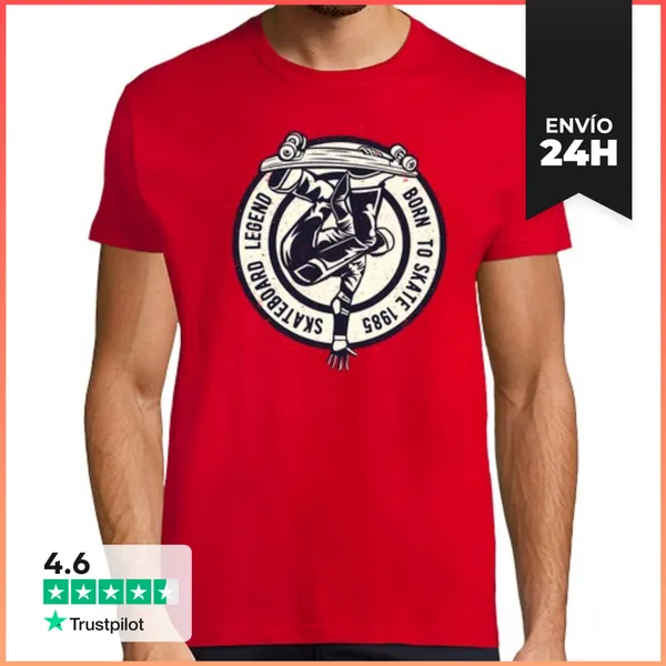 Camiseta Hombre Clásica Skateboard Legend LaTostadora
