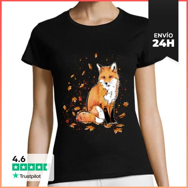 Camiseta Mujer Clásica Fox In The Night LaTostadora