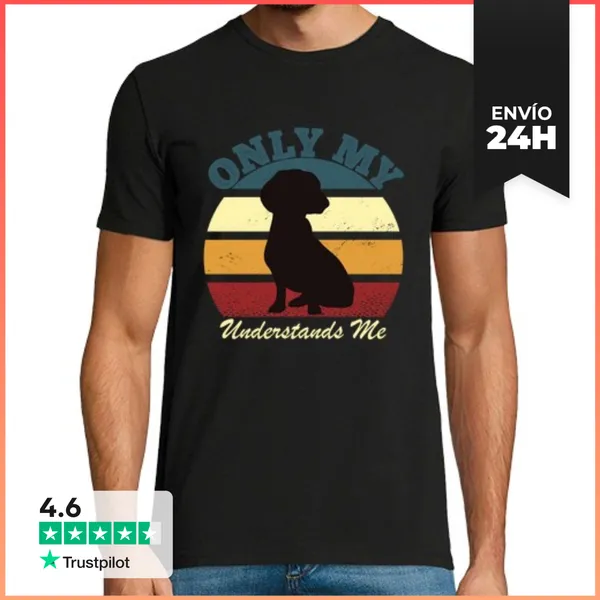 Camiseta Hombre Clásica Solo Mi Perro Salchicha Me Entiende