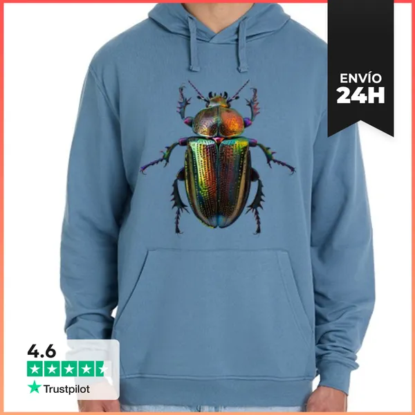 Sudadera Unisex Con Capucha Escarabajo Brillante LaTostadora