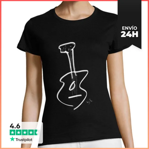 Camiseta Mujer Clásica Dobemola White Guitar2 LaTostadora