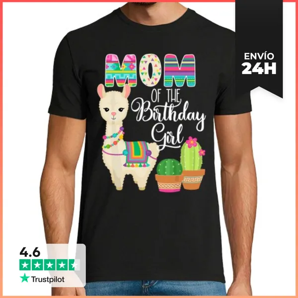 Camiseta Hombre Clásica Llama Cumpleaños Mamá De La Niña De