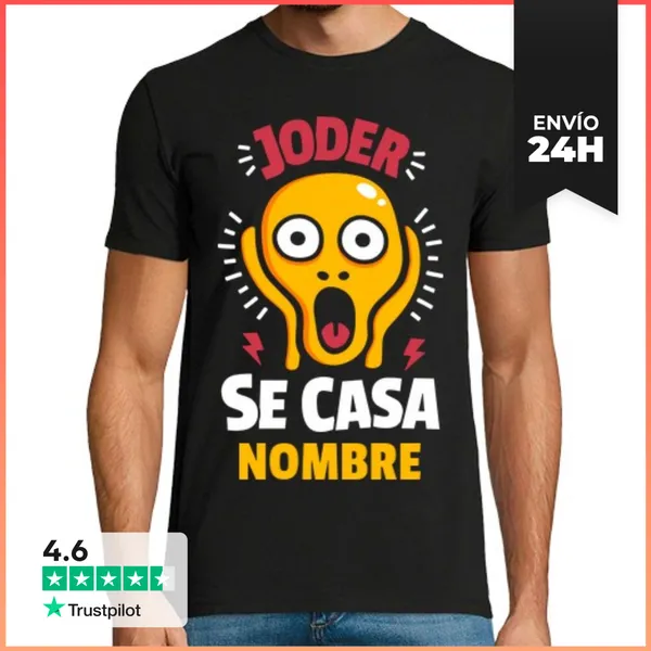 Camiseta Hombre Clásica Joder Se Casa Nombre LaTostadora