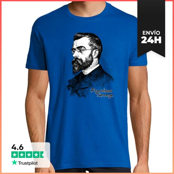 Camiseta Hombre Clásica Francisco Tárrega - Retrato LaTostadora