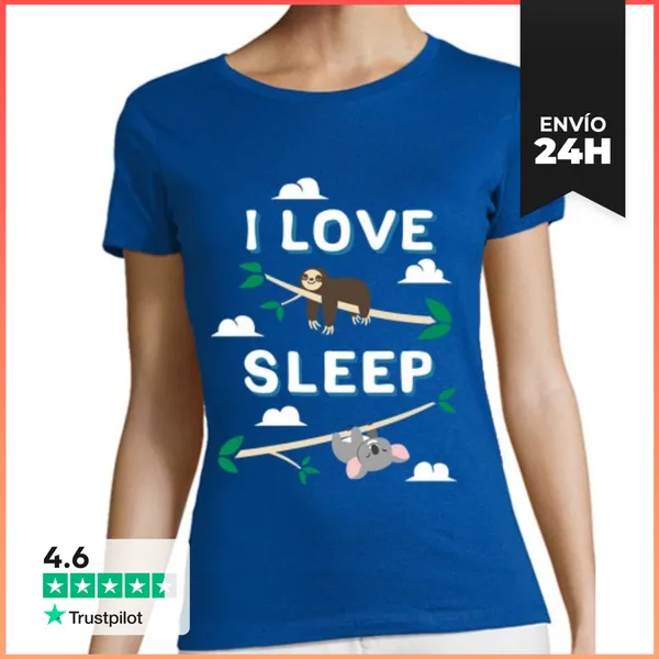Camiseta Mujer Clásica Mujer, Manga Corta, Azul Royal, Calidad