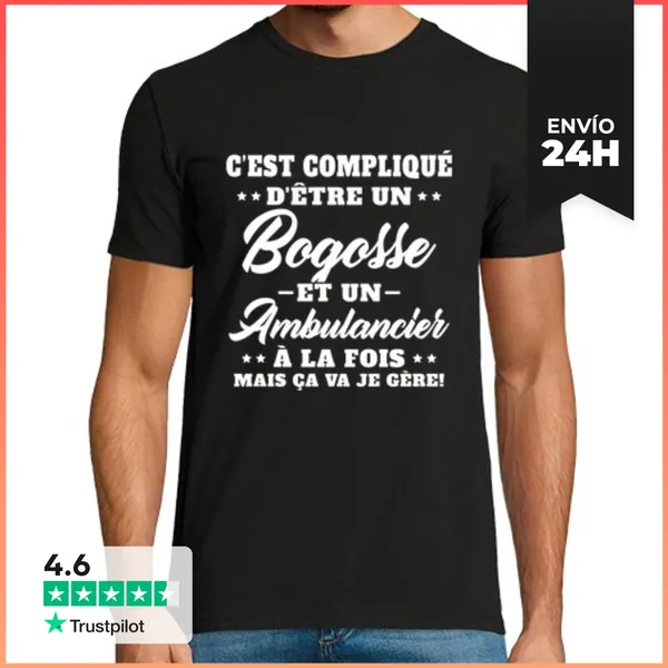Camiseta Hombre Clásica Humor De Regalo Bogosse Paramédico