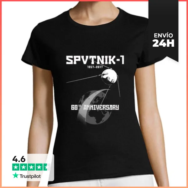 Camiseta Mujer Clásica Sputnik 60th Anniversary Artificial Eart