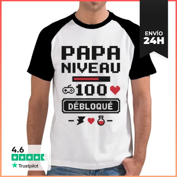Camiseta Hombre, Estilo Béisbol Papá Geek Gamer Día Del Padre
