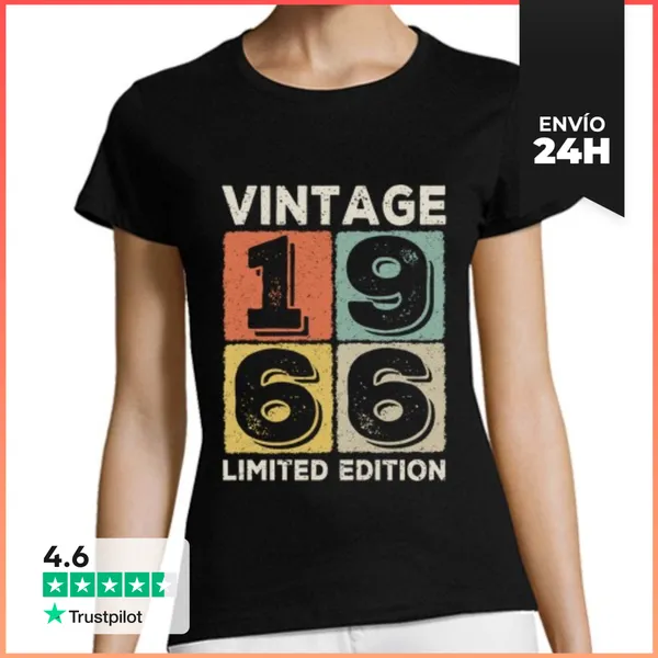 Camiseta Mujer Clásica Edición Limitada Vintage 1966 LaTostadora