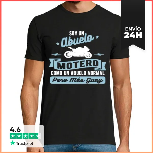 Camiseta Hombre Clásica Soy Un Abuelo Motero LaTostadora