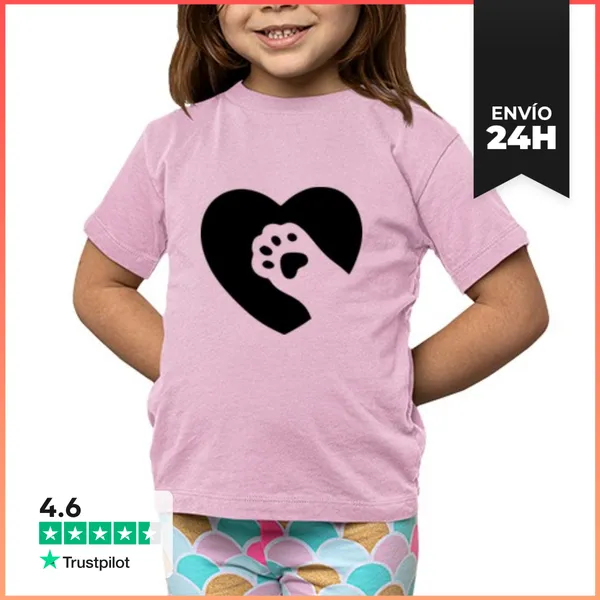 Camiseta Clásica Para Niños Corazon De Gato LaTostadora
