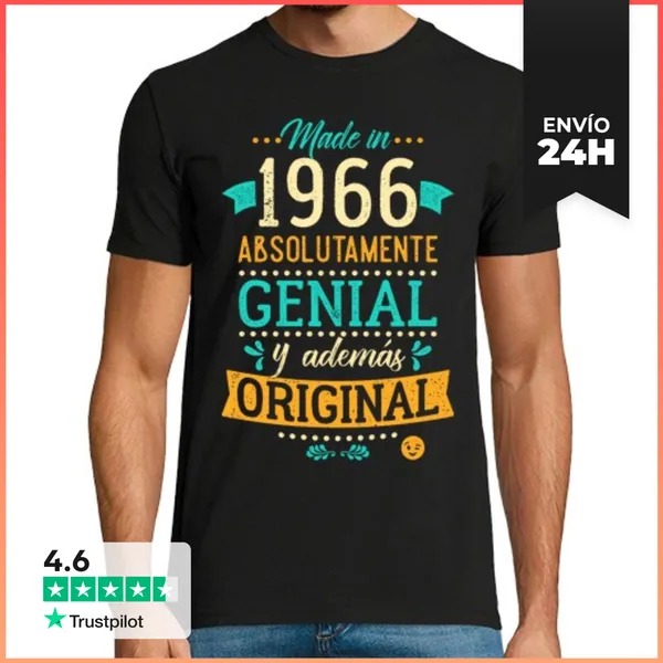 Camiseta Hombre Clásica Made In 1966 Absolutamente Genial...