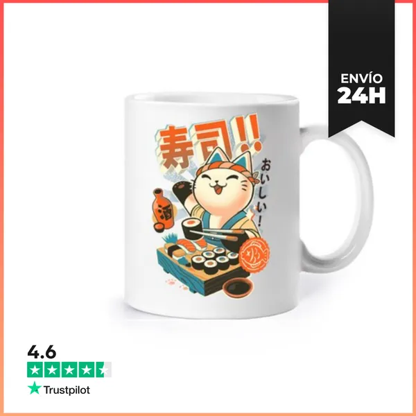 Taza Sushi Chef - Gatito Mono Cocina - Restaurante Japonés