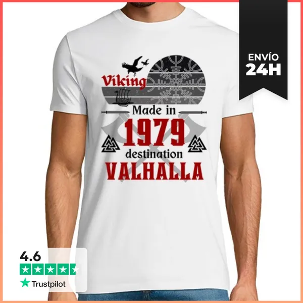 Camiseta Hombre Clásica Viking Valhalla 1979 LaTostadora