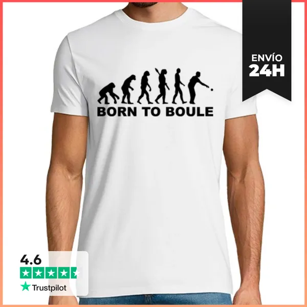 Camiseta Hombre Clásica Evolución Bola De Petanca LaTostadora