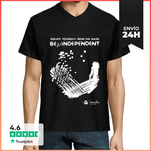 Camiseta Hombre, Cuello Pico Be Μindependent LaTostadora