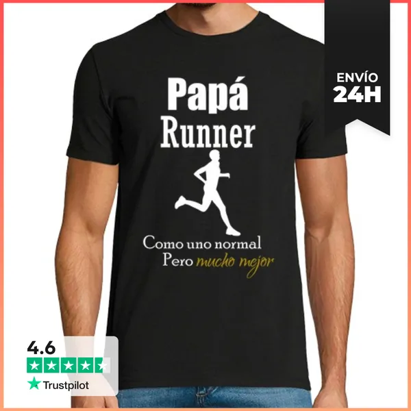 Camiseta Hombre Clásica Papa Runner Como Uno Normal Pero Mejor