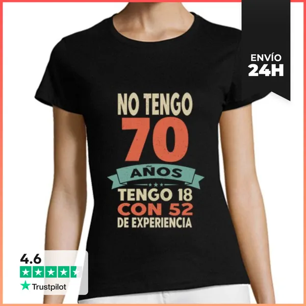Camiseta Mujer Clásica 70 Cumpleanos Regalo Anos Divertido