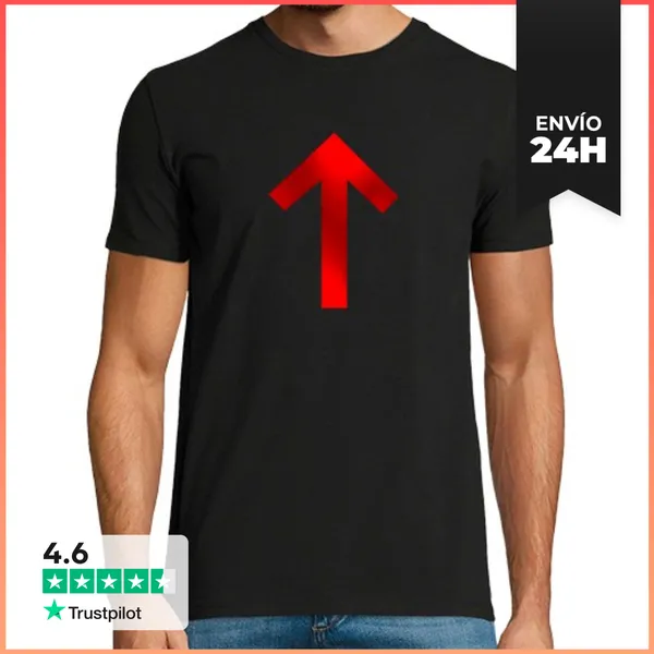 Camiseta Hombre Clásica RUNA TIWAZ, Chico, Manga Corta, Negra
