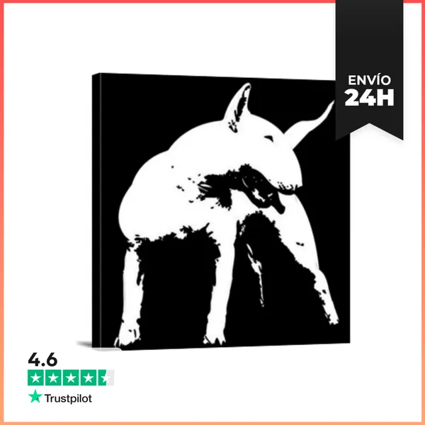 Lienzo Cuadrado Bull Terrier Estilo Pop Art LaTostadora