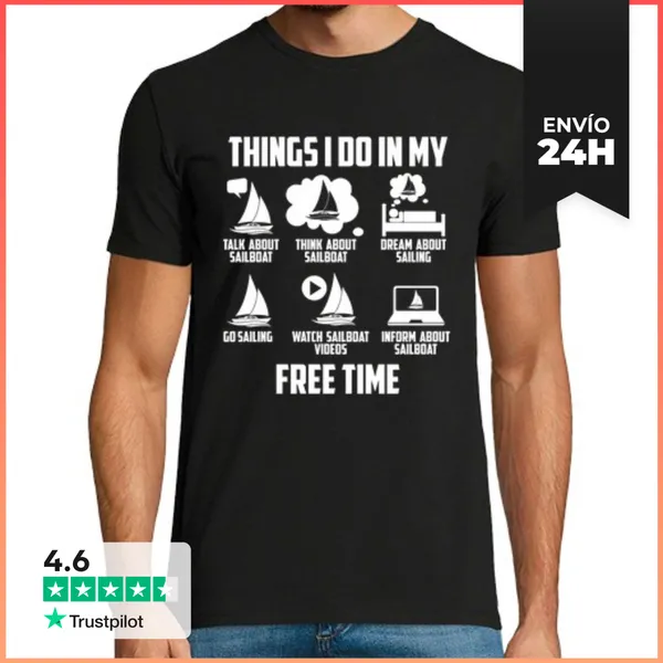 Camiseta Hombre Clásica Cosas Divertidas Que Hago En Mi Tiempo