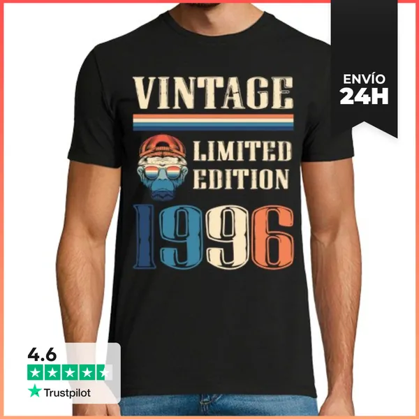 Camiseta Hombre Clásica Camiseta Vintage 1996 - Edición Limitada