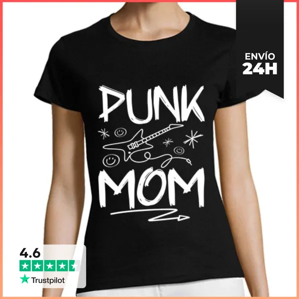Camiseta Mujer Clásica Música Alternativa Mamá Punk Rock