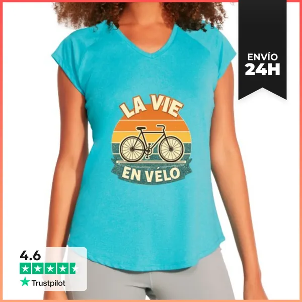 Camiseta Deportiva Mujer Camiseta Retro La Vida En Bicicleta El
