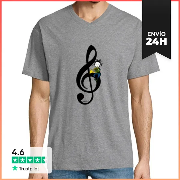 Camiseta Hombre, Cuello Pico Horn Life LaTostadora