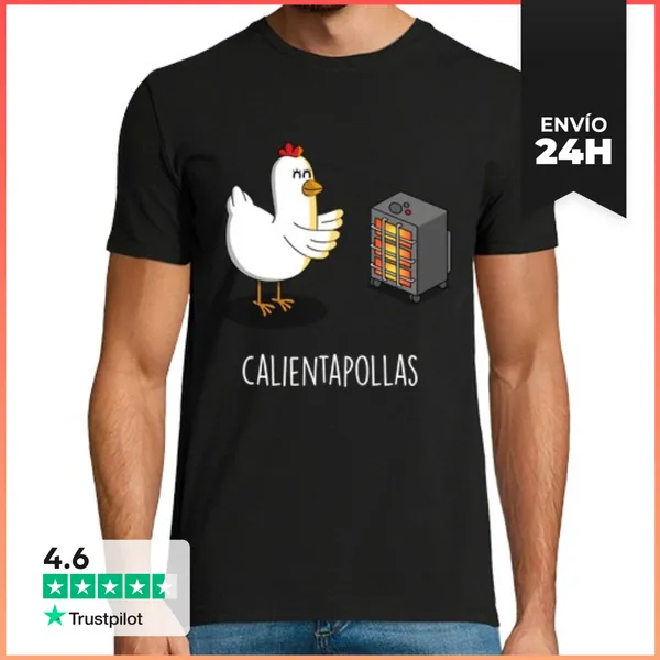 Camiseta Hombre Clásica Calienta Pollas Black LaTostadora